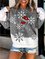 Snow Print Long Sleeve Crew Neck Sweatshirt