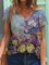 Flower Oil Painting Print T-shirt