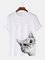 Cotton-Blend Holiday Crew Neck Men's Fashion Print Tee