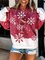 Snow Print Long Sleeve Crew Neck Sweatshirt