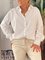 Casual Long Sleeve Solid Cotton-Blend Shirts & Tops