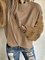 Khaki Crew Neck Long Sleeve Tops