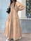 Casual Solid Tunic Round Neckline A-line Dress