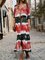 Tie Dye Long Sleeve Lapel Plus Size Print Dress for Women