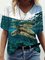 Ocean Sea Turtle Print V-Neck T-Shirt