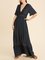 Half Sleeve Ruched V Neck Elegant Dresses