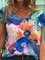 Graphic Short Sleeve Cotton-Blend Shirts & Tops