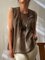 Sleeveless Crew Neck Solid Casual Shirts & Tops