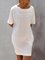 Crew Neck Short Sleeve Solid Shift Dresses