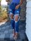 High-waisted large ripped denim stretch pants Ripped Solid Vintage Pants