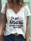 Printed V Neck Casual Short Sleeve Shirts & Tops