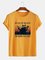 Cotton-Blend Letter Simple Tee Shirts & Tops