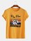 Letter Cotton-Blend Tee Shirts & Tops