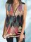 V Neck Sleeveless Geometric Vests