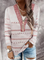 Plus size Striped Casual V Neck Shirts & Tops