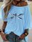 DRAGONFLY Scoope Neckline Short Sleeve Casual Woman's T-Shirts