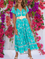 Frill Sleeve Cotton-Blend Boho Floral Dresses