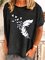 Cotton-Blend Casual Shift Crew Neck Shirts & Tops