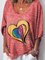 V Neck Casual Love print Shirt