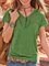 Vintage Short Sleeve Knitted Solid Shirts & Tops
