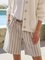 STRIPE LINEN SHORT