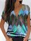Short Sleeve Geometric Casual Shirts & Tops