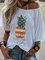 PINEAPPLE Scoop Neckline Cotton-Blend Holiday Woman's T-Shirts & Tops