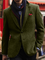 Gray Plain Lapel Vintage Outerwear