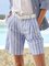 STRIPE LINEN SHORT