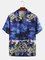 Men's Casual Shirt Collar Colorblock Shirts