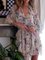 Floral V Neck Long Sleeve Dress