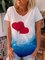 V Neck Casual Love print Shirt