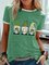 St Patricks Day Gnome Casual Cotton-Blend Crew-Neck Shift Short Sleeve Woman's T-Shirts & Tops