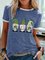 St Patricks Day Gnome Casual Cotton-Blend Crew-Neck Shift Short Sleeve Woman's T-Shirts & Tops