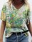 Forest Trees Graphic Short Sleeve V-neck Tee