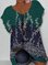 Crew Neck Short Sleeve Holiday Ombre/tie-Dye Shirts & Tops