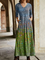 3/4 Sleeve Cotton-Blend V Neck Dresses