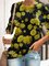 Yellow Printed Women's Long Sleeve Sweatshirt