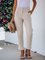 Linen Cotton-blend Pocketed High Rise Solid Pants