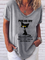 Short Sleeve Casual V Neck Letter Shirts & Tops