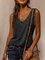 Solid Sequins Round Neck Sleeveless Casual Tank Tops