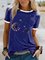 Crew Neck Short Sleeve Plants Casual Shirts & Tops