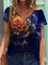 Flower Stamen Painting Print V-Neck T-shirt