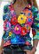 Women Colorful Flower Oil Painting T-shirt
