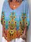 Cosmos Flower Oil Painting Graphic V-neck Top