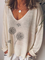 Casual V Neck Floral Shirts & Tops