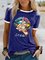 Casual Printed Short Sleeve Geometric Shirts & Tops