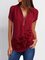 Casual Butterfly Print Zipper Short Sleeve Blouse