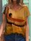 Folk Painting Print Short Sleeve Casual T-shirt