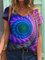 Abstract Printed Short Sleeve V-neck Shirts & Tops